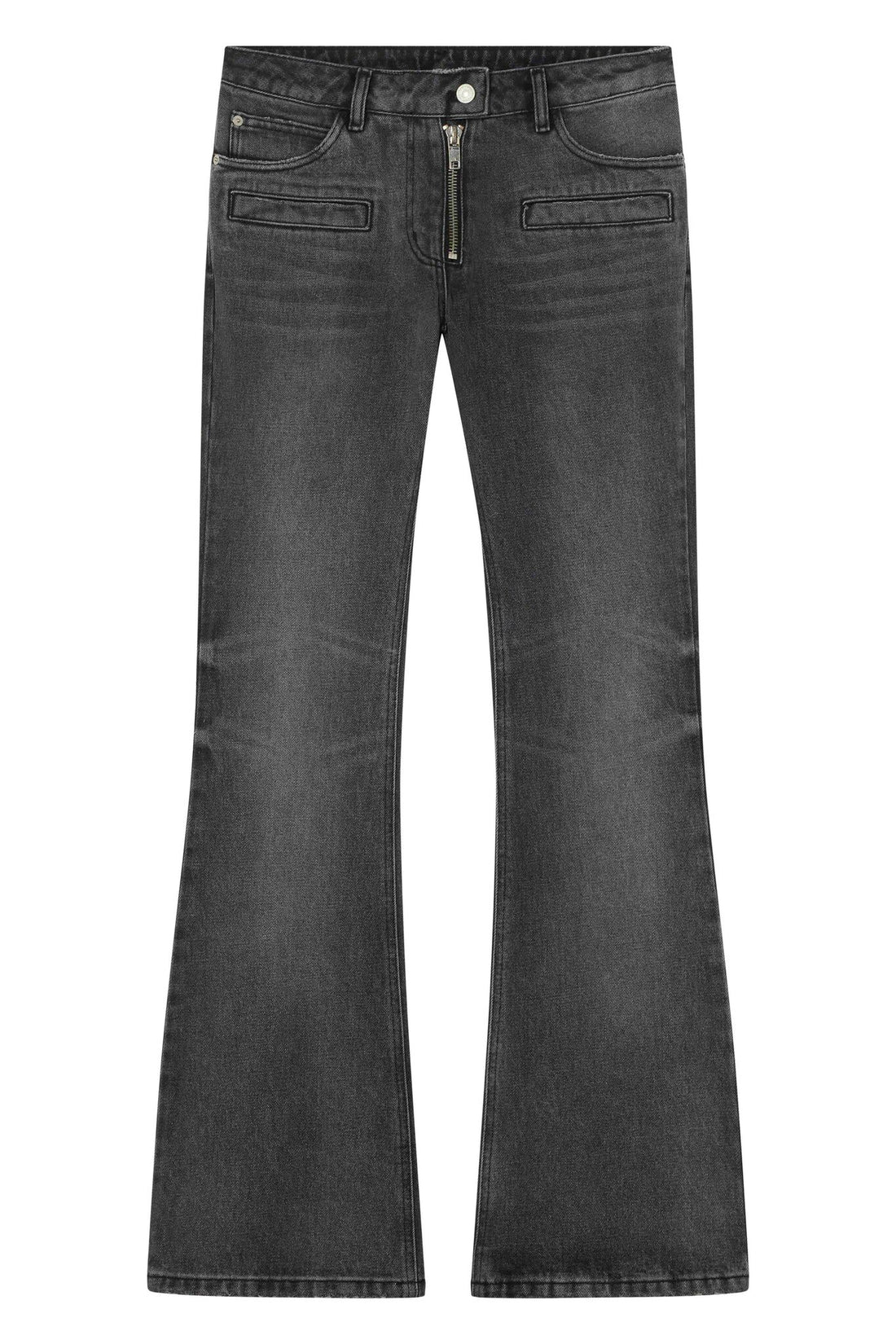 Courrèges Bootcut pants zipped black denim