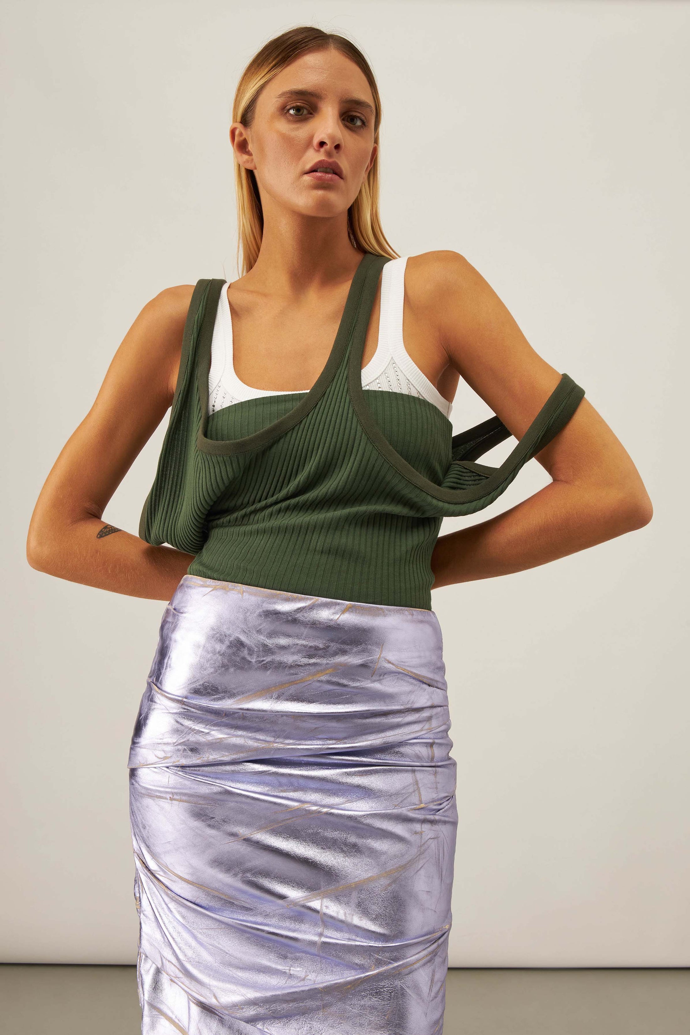 Ivy Green Ribbed Jersey Top