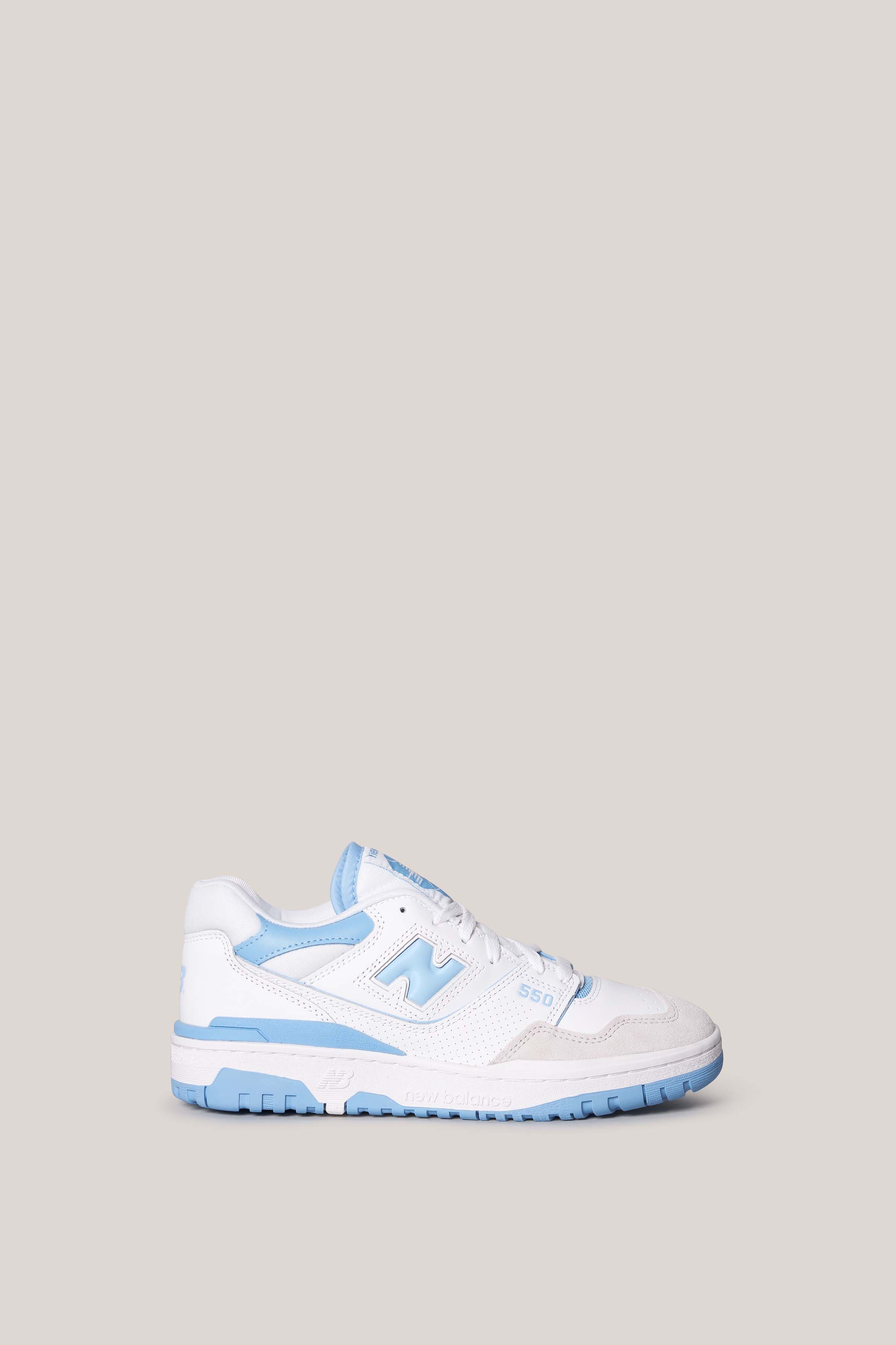 White-White Blue 550 Sneakers