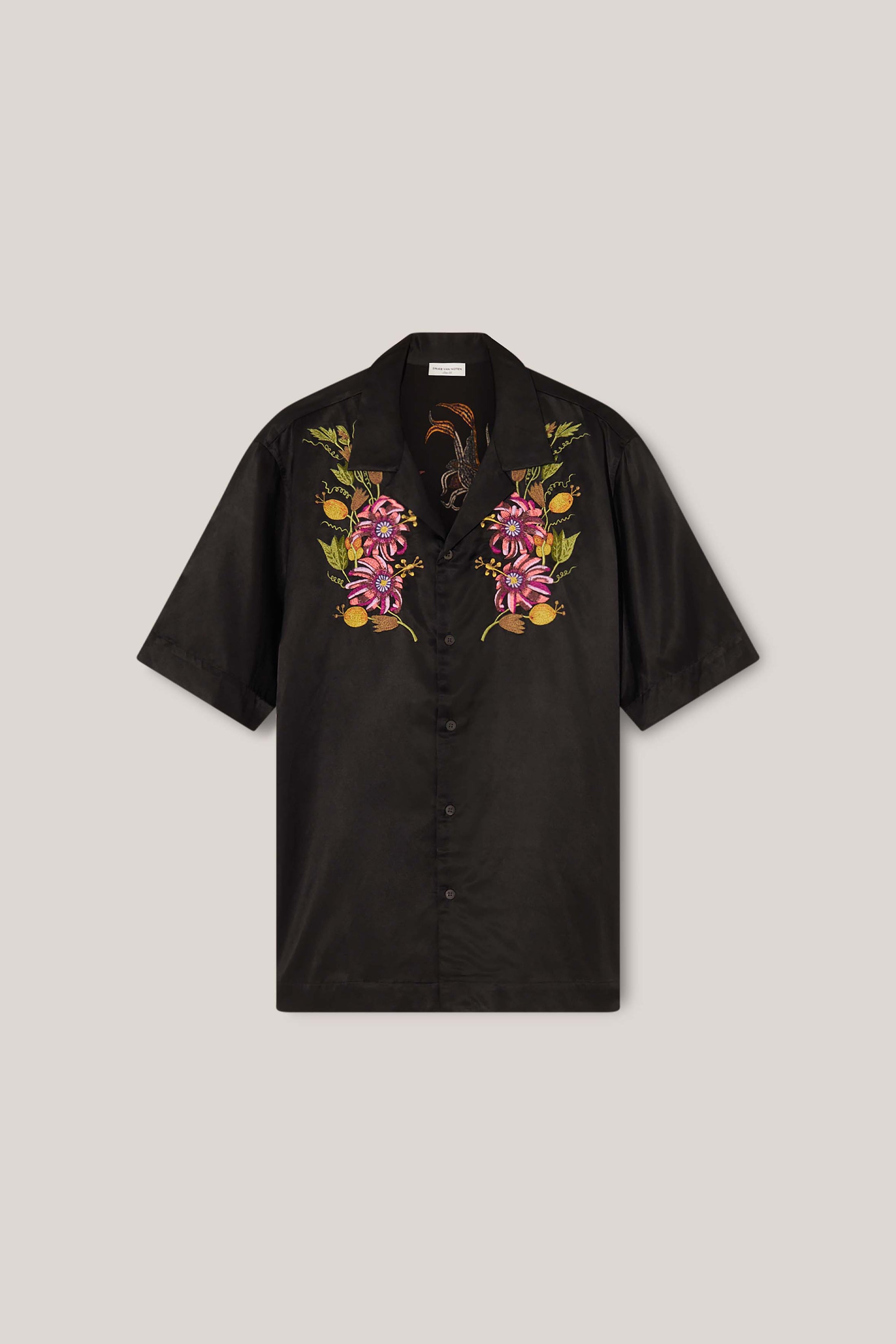 Black Embroidered Viscose Shirt
