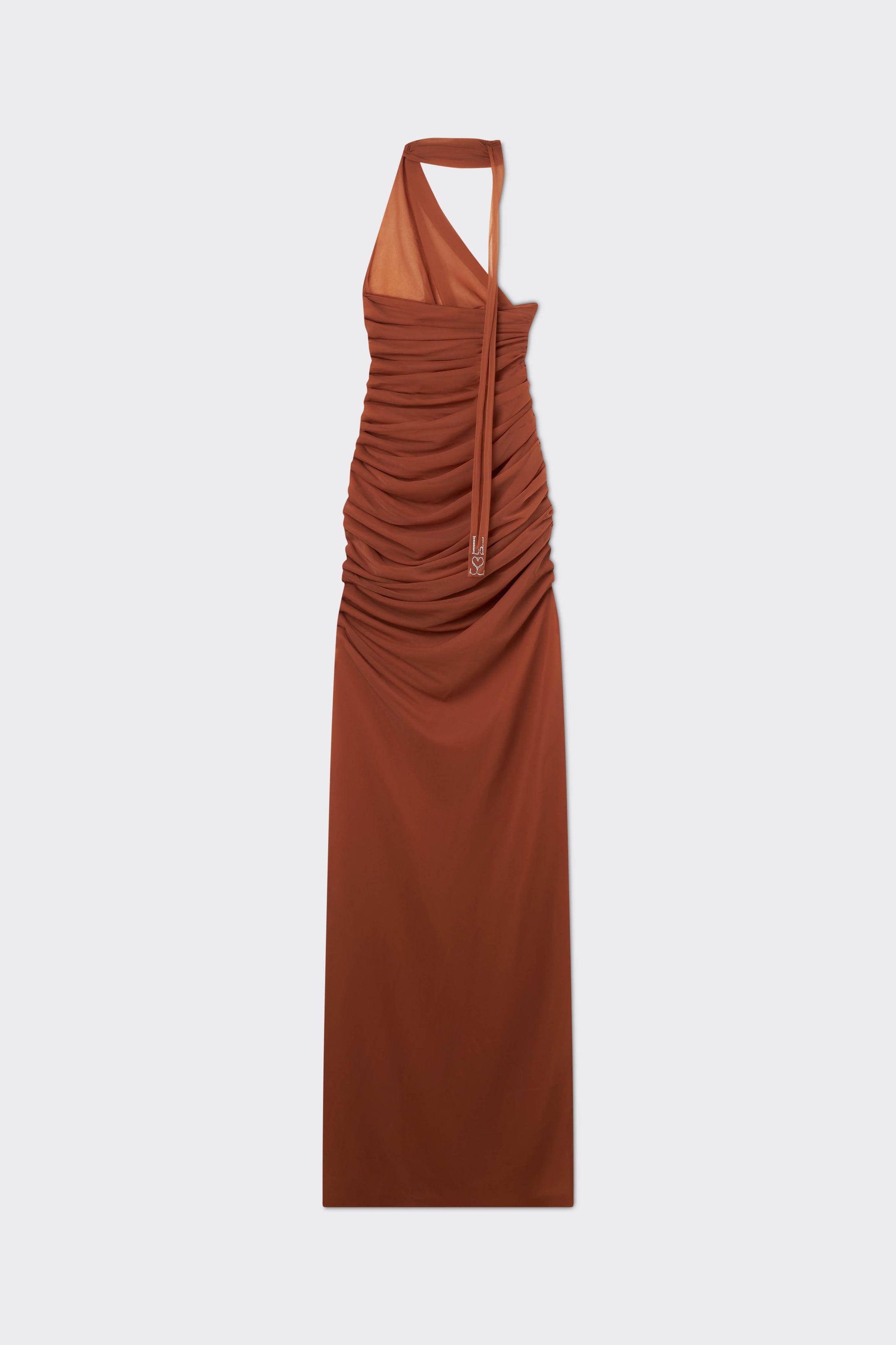 Chestnut Terracotta Halter Dress