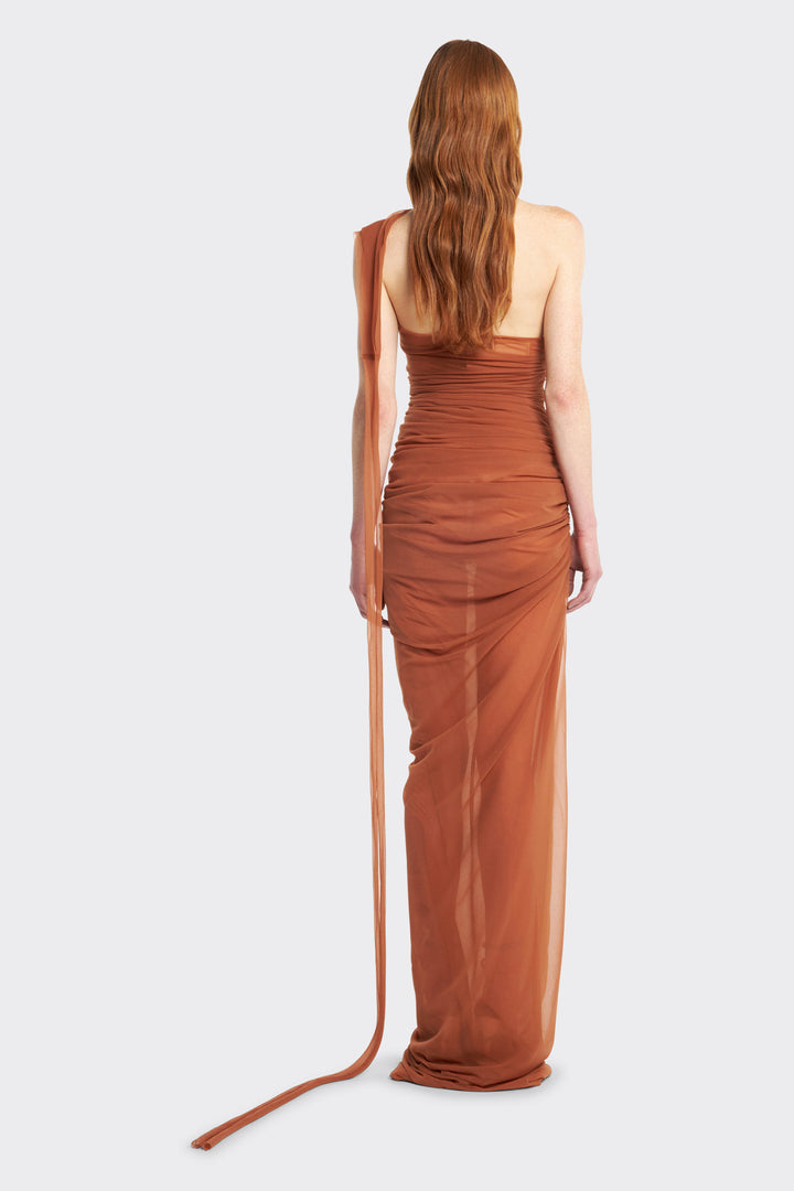 ludovic de saint sernin halter dress Ludovic De Saint Sernin Linen-Blend Gauze Halterneck Maxi Dress In Ivory - 80% Off
