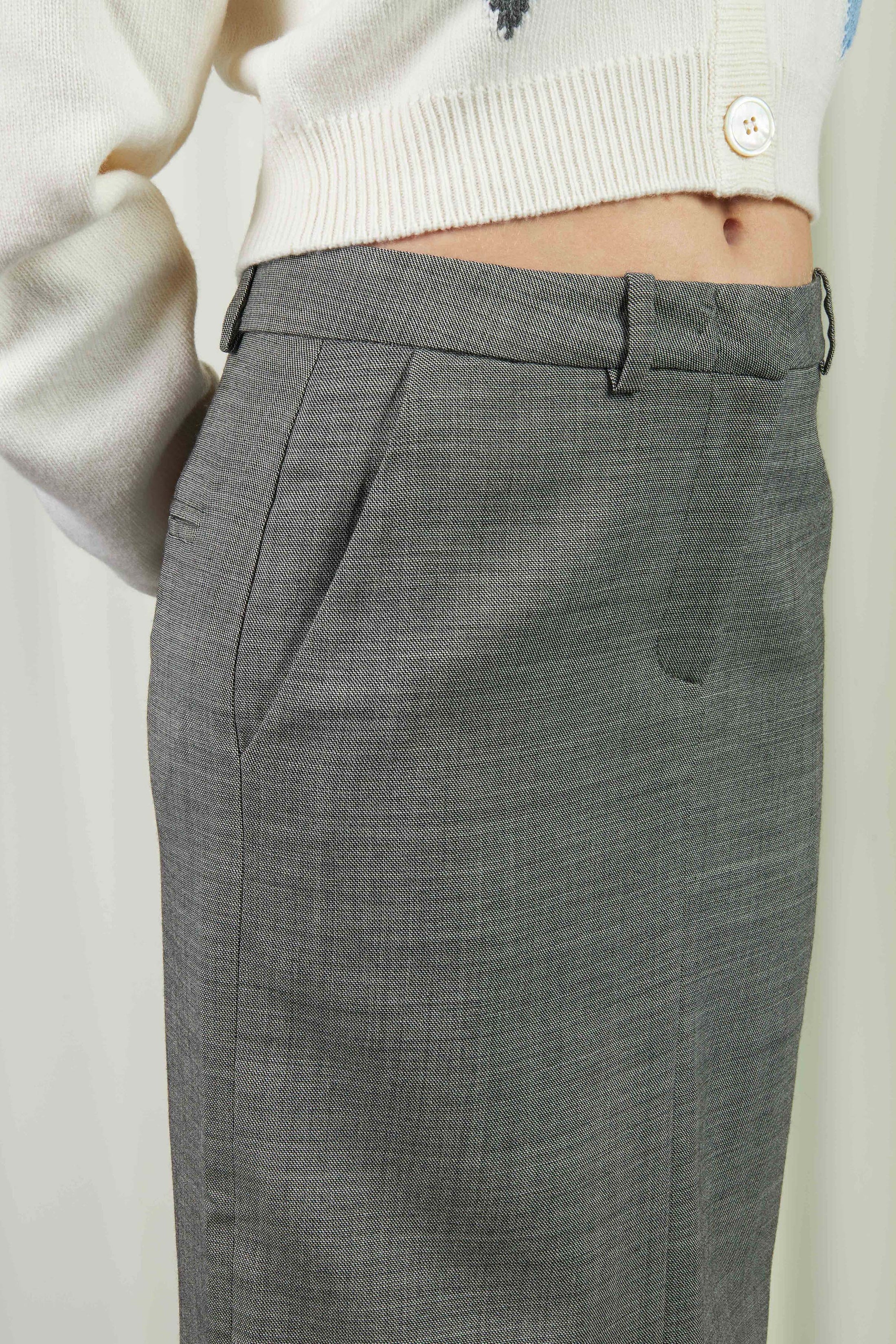 Micro Checked Maxi Skirt