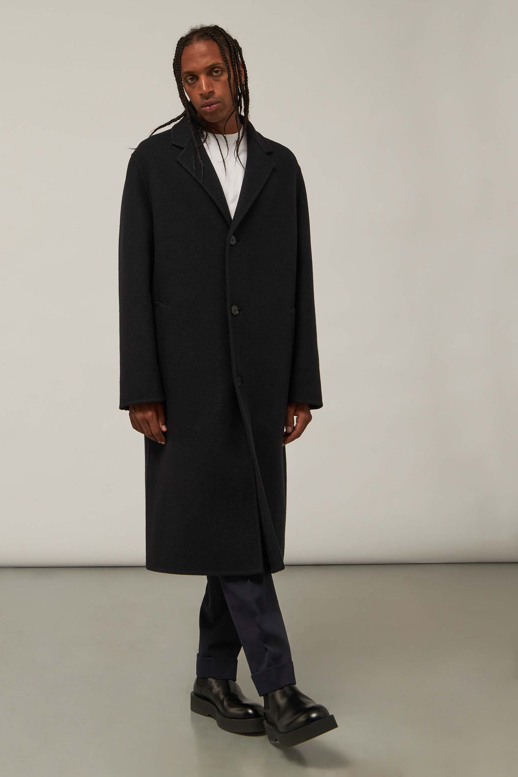 Classic long shop wool coat