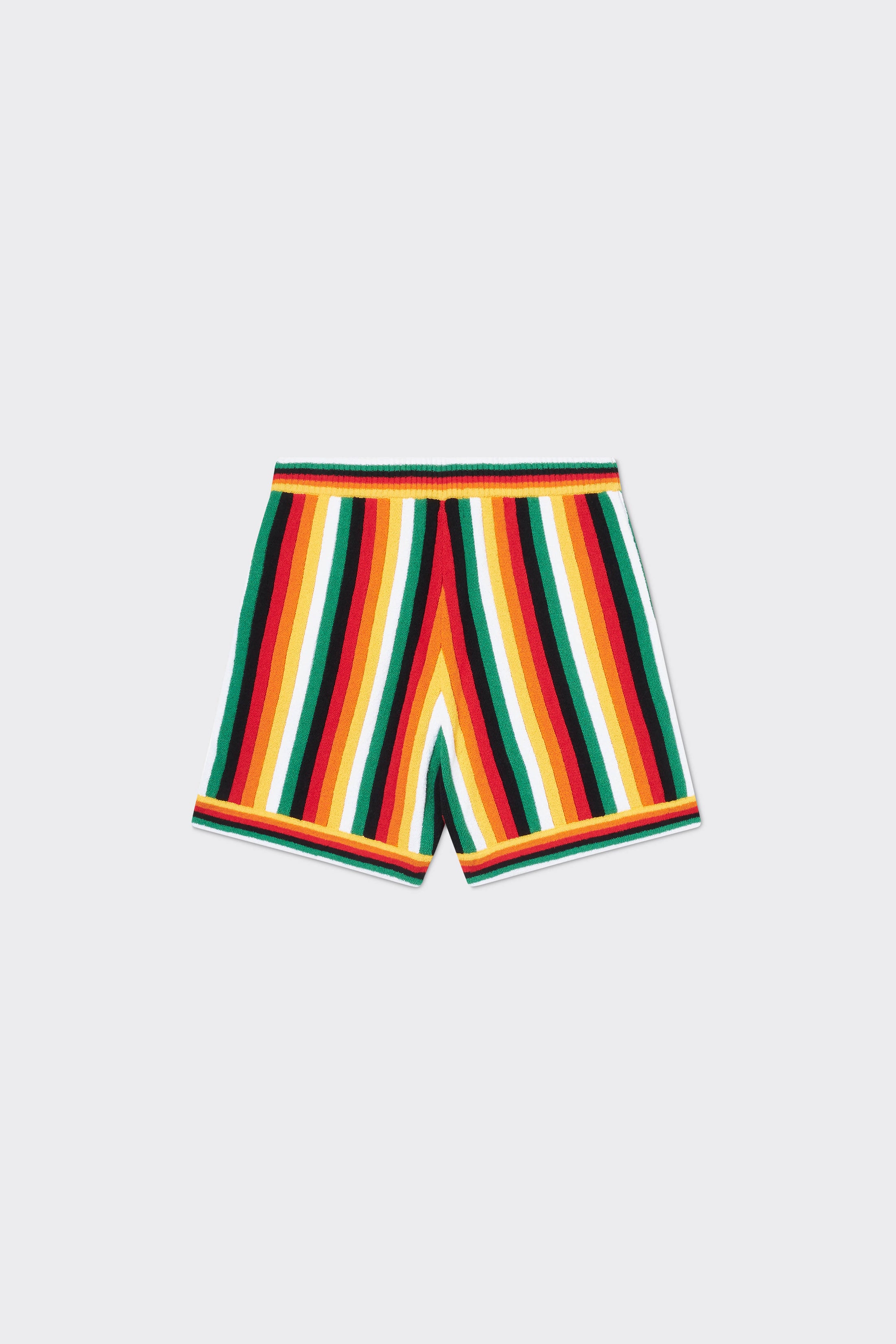 Straight-Leg Logo-Appliquéd Striped Cotton-Blend Terry Shorts