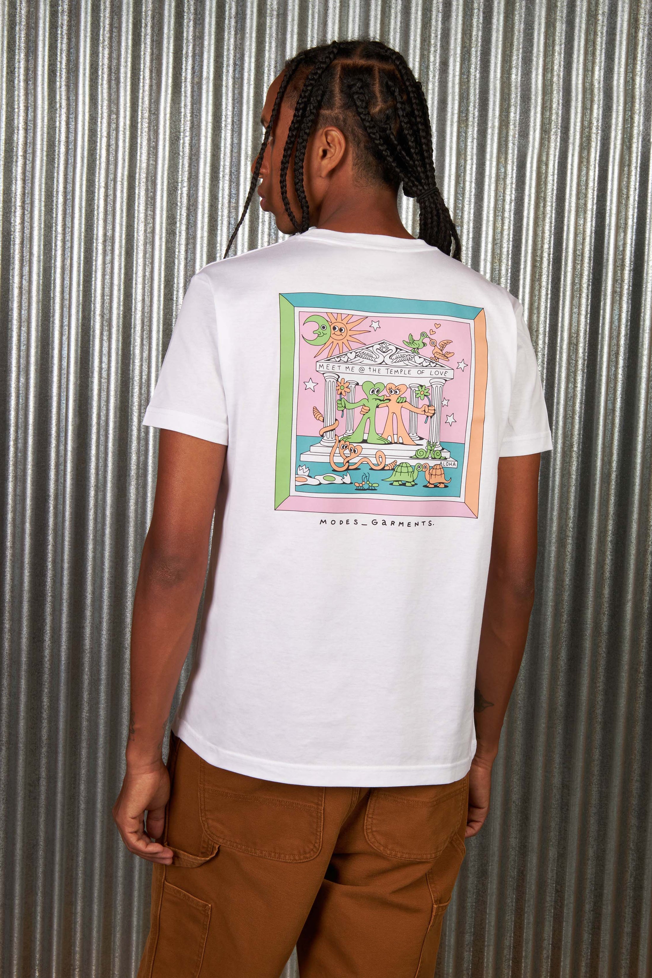 Unisex Temple Of Love Print T-shirt - Green