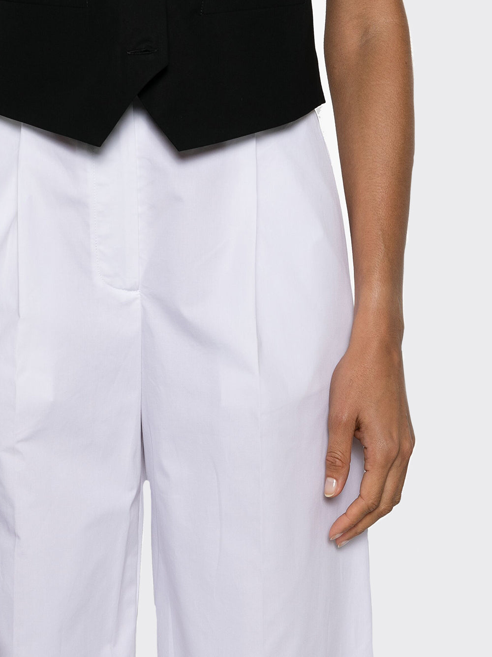 Poplin straight-leg trousers