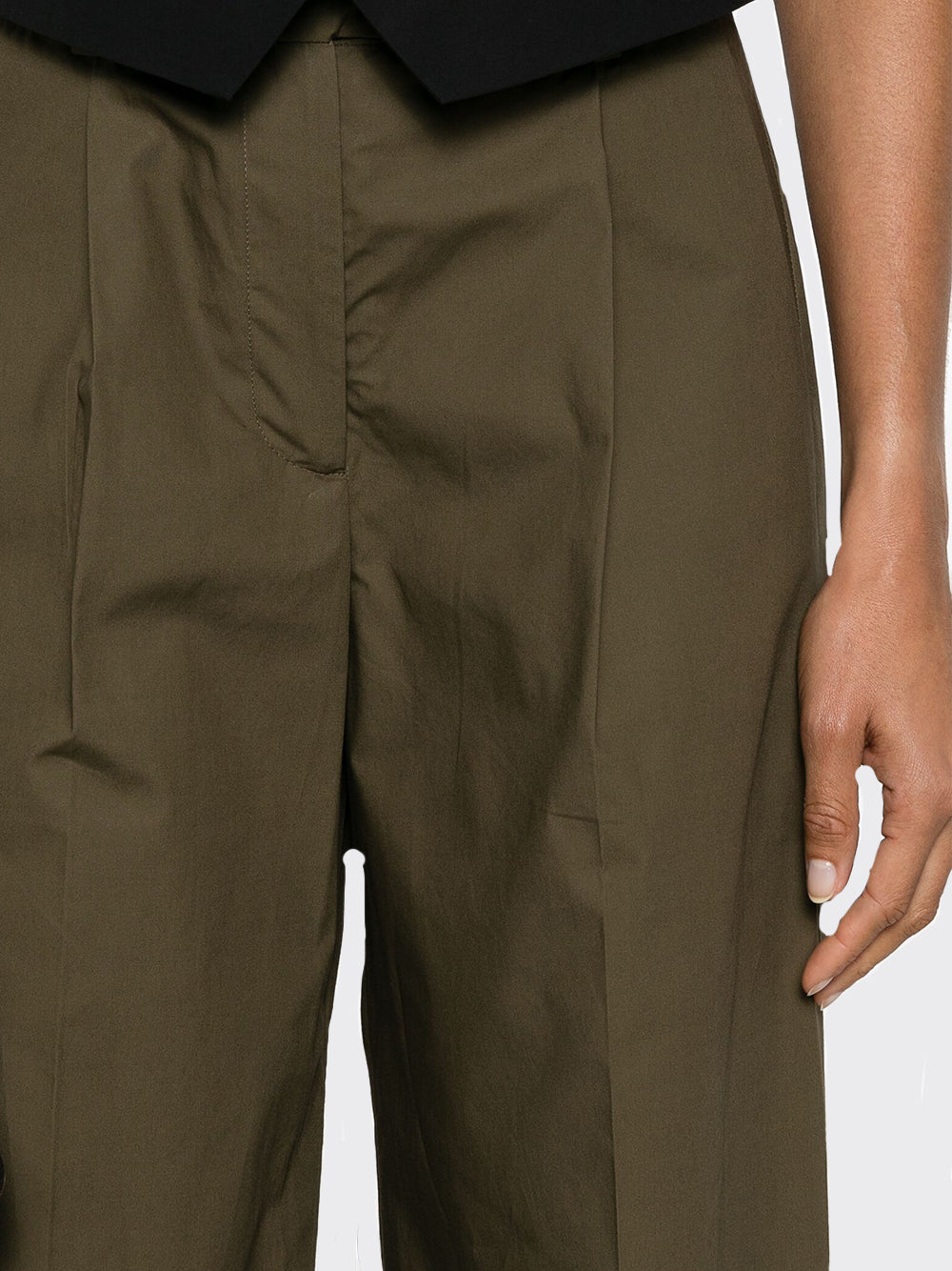 Poplin straight-leg trousers