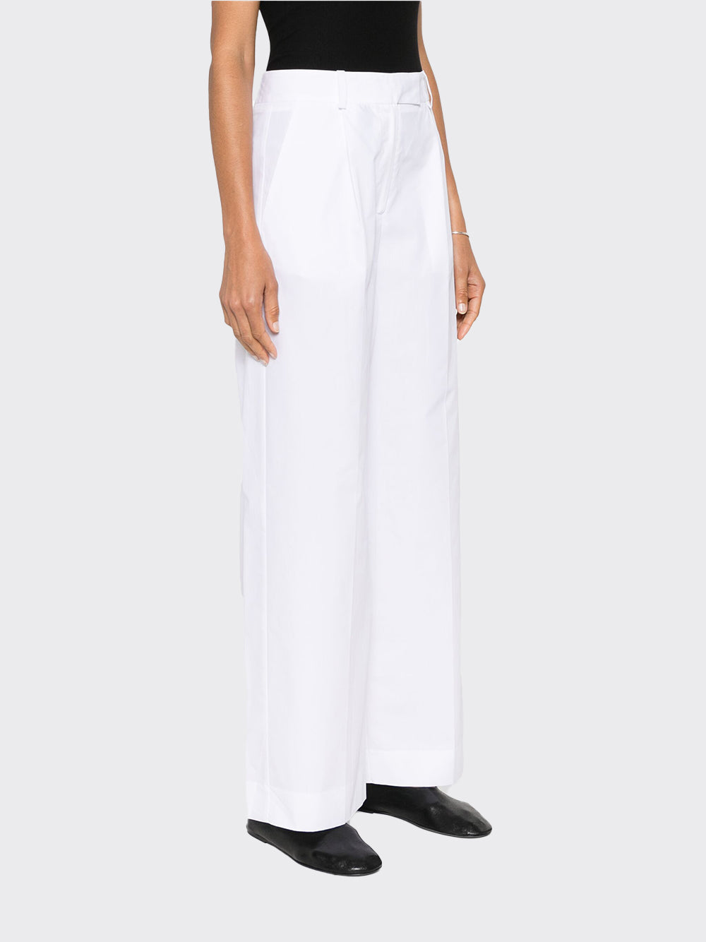 Poplin straight-leg trousers