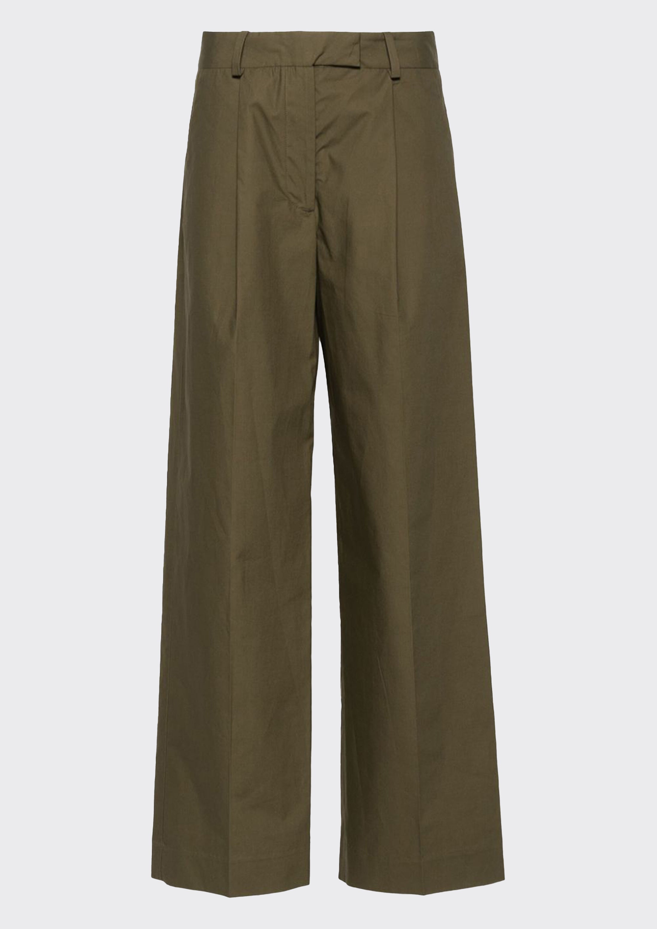 Poplin straight-leg trousers