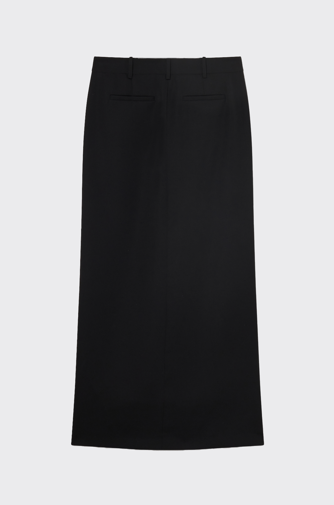 Black Sartorial Gabardine Wool Skirt