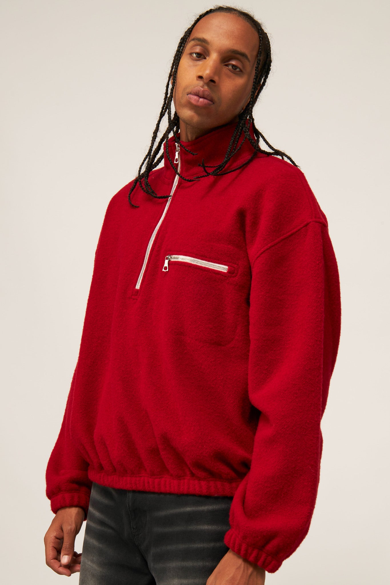 Red Half-Zip Sweater