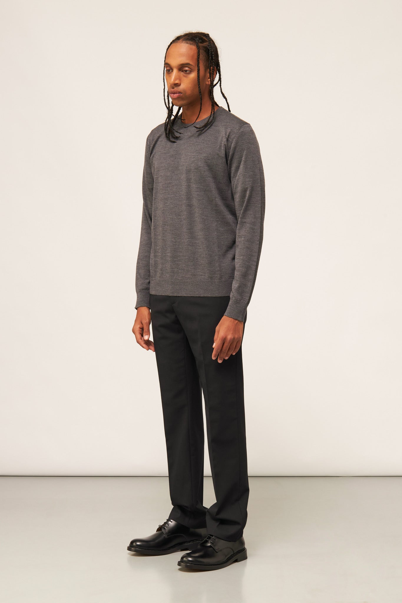 Worsted Wool Crew-Neck Sweater