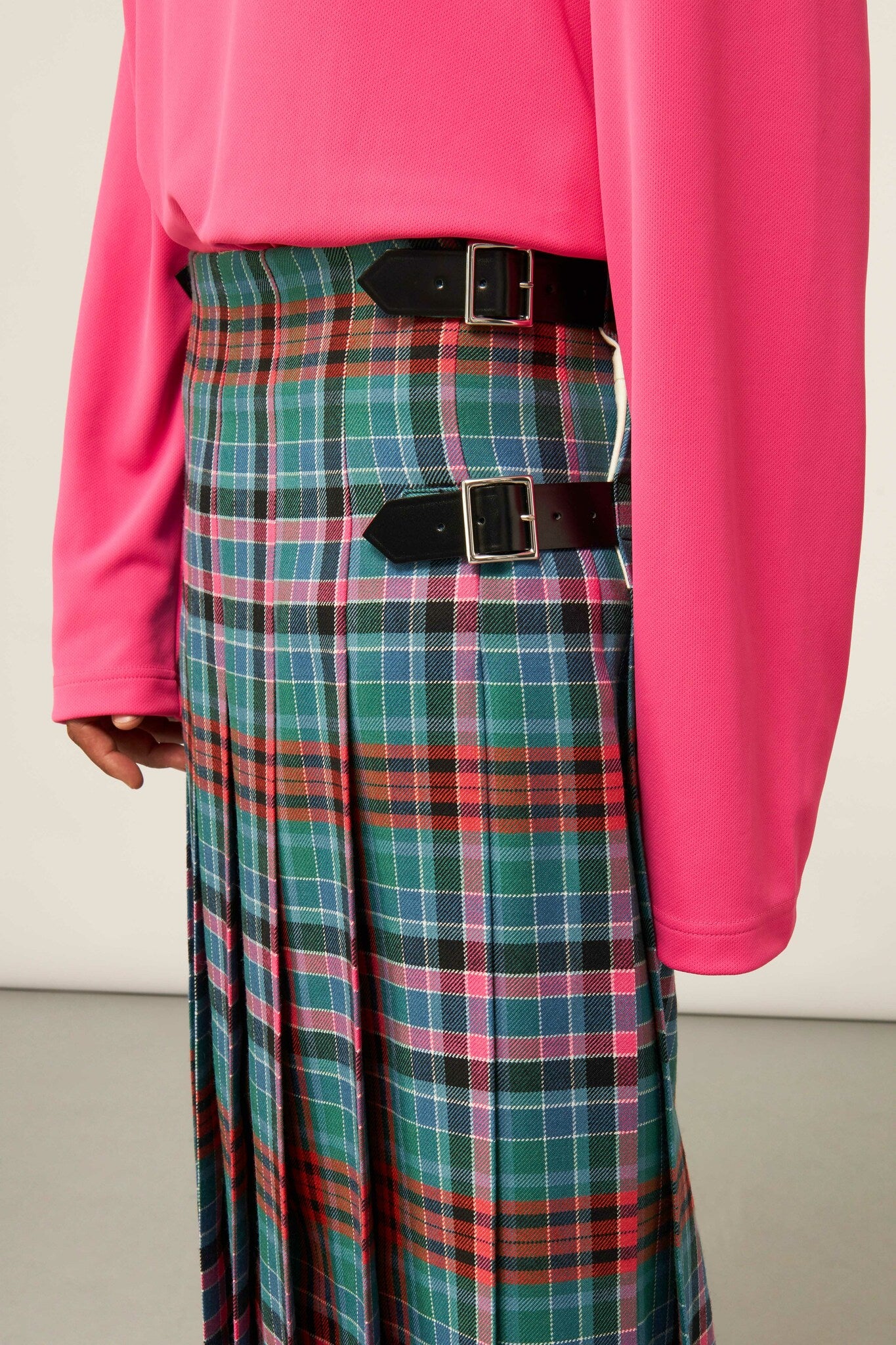 Multicolored Wool Tartan Skirt