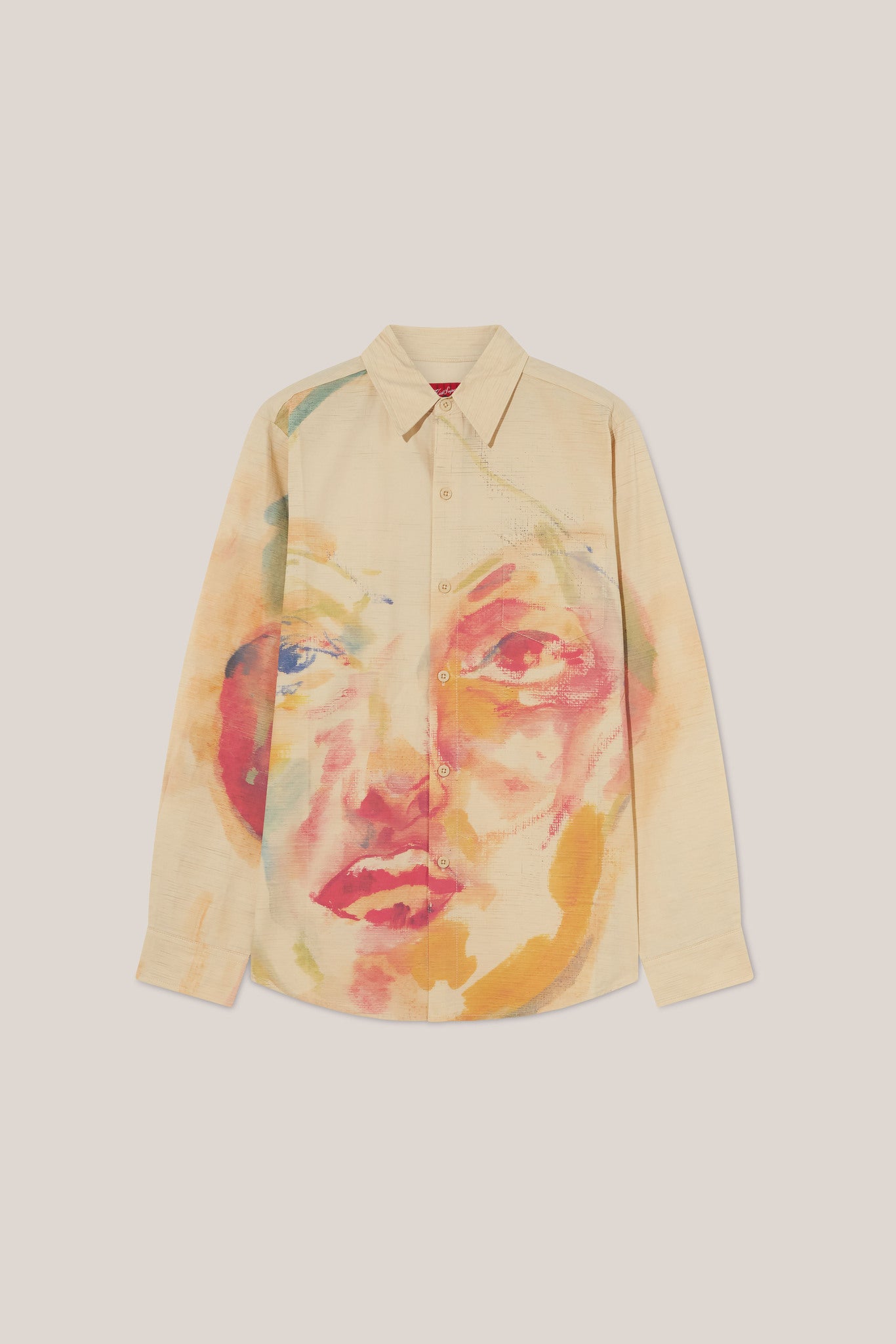 Beige Pink Painted Face Shirt